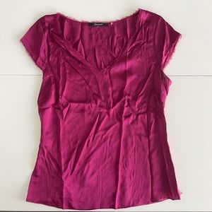 Silk Tahari Blouse Burgundy